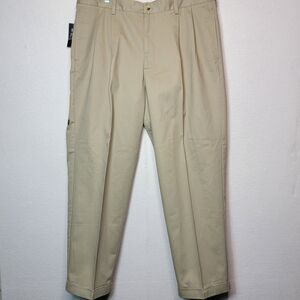 NWT IZOD Men's Tan Pleated Pants SIZE 40X32‎